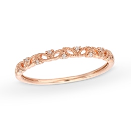 Diamond Accent Vine Vintage-Style Band in 10K Rose Gold