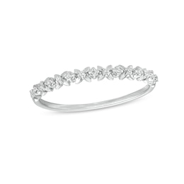 Diamond Accent &quot;X&quot; Flower Band in 10K White Gold