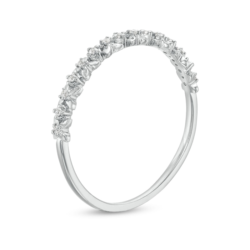 Diamond Accent "X" Flower Band in 10K White Gold