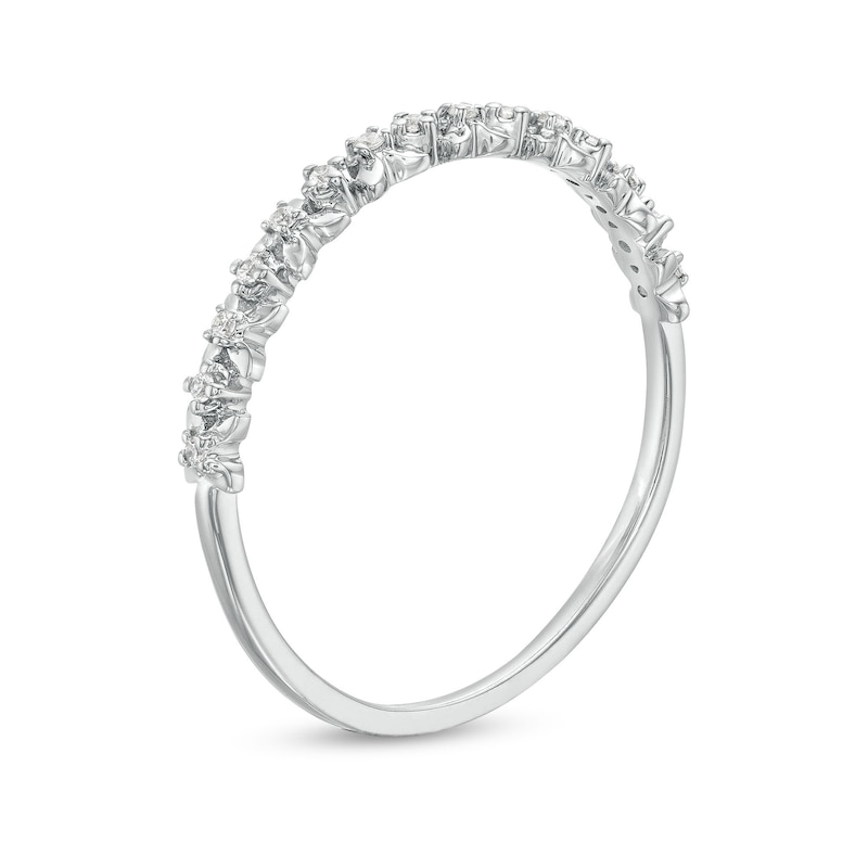 Main Image 3 of Diamond Accent "X" Flower Band in 10K White Gold