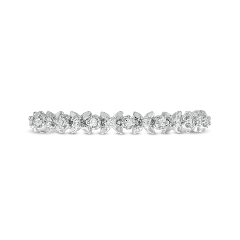 Diamond Accent "X" Flower Band in 10K White Gold