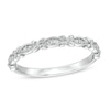 Thumbnail Image 1 of 0.04 CT. T.W. Diamond "X" Flower Station Stackable Band in 10K White Gold