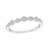 Thumbnail Image 1 of 0.065 CT. T.W. Kite Multi-Diamond Vintage-Style Stackable Band in 10K White Gold