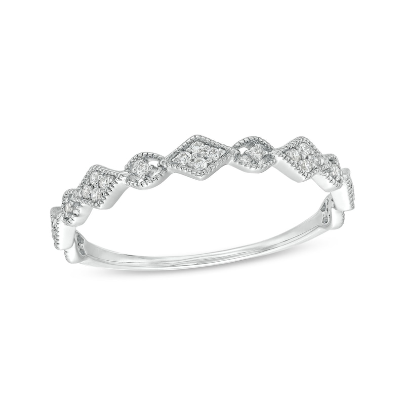 0.065 CT. T.W. Kite Multi-Diamond Vintage-Style Stackable Band in 10K Gold|Peoples Jewellers