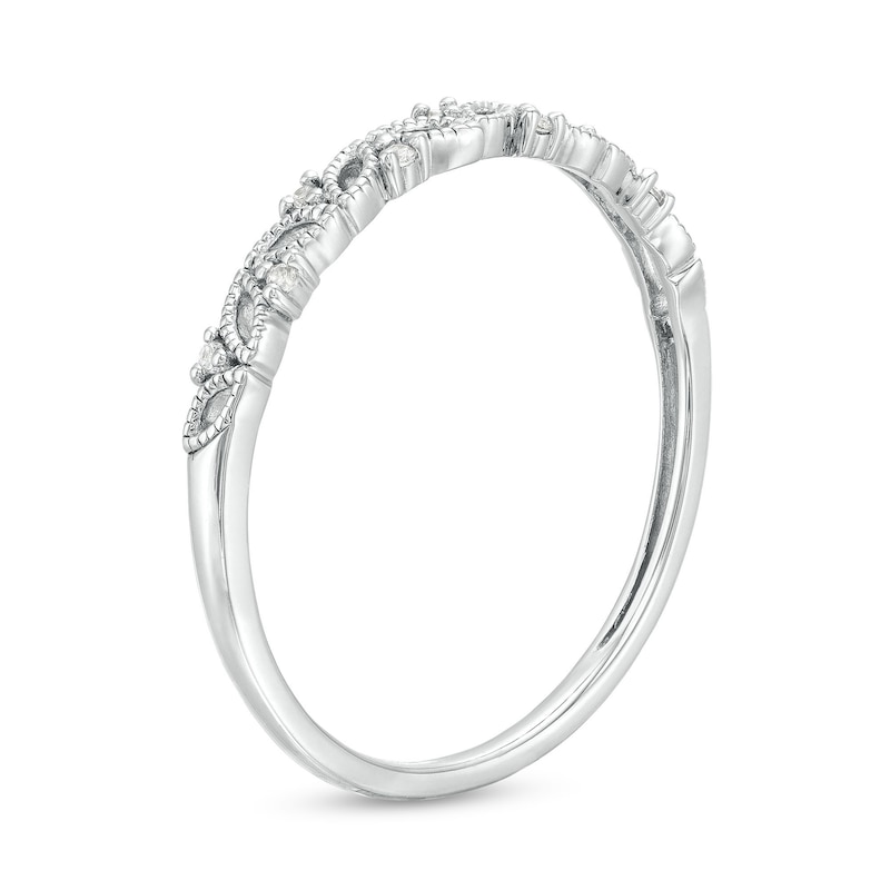 Main Image 3 of Diamond Accent Vine Vintage-Style Band in 10K White Gold
