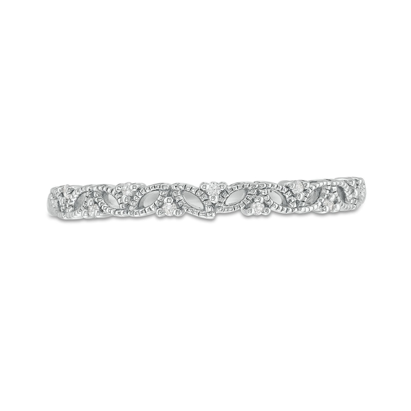 Main Image 4 of Diamond Accent Vine Vintage-Style Band in 10K White Gold