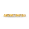 0.04 CT. T.W. Diamond "X" Flower Station Stackable Band in 10K Gold