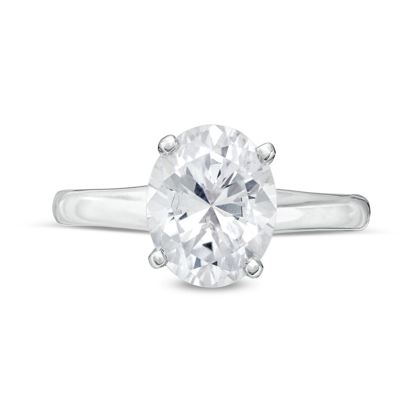 Main Image 2 of 2.00 CT. Oval Certified Lab-Grown Diamond Solitaire Engagement Ring in 14K White Gold (F/VS2)