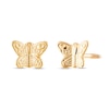 Thumbnail Image 1 of Child's Textured Butterfly Stud Earrings in 14K Gold