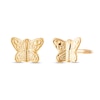 Thumbnail Image 0 of Child's Textured Butterfly Stud Earrings in 14K Gold