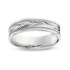 Thumbnail Image 0 of Men's Diamond-Cut 6.0mm Band in 10K White Gold - Size 10