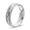 Thumbnail Image 2 of Men's Diamond-Cut 6.0mm Band in 10K White Gold - Size 10