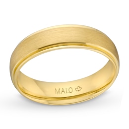 6.0mm Bevel Edge Satin Finish Band in 18K Gold - Size 10