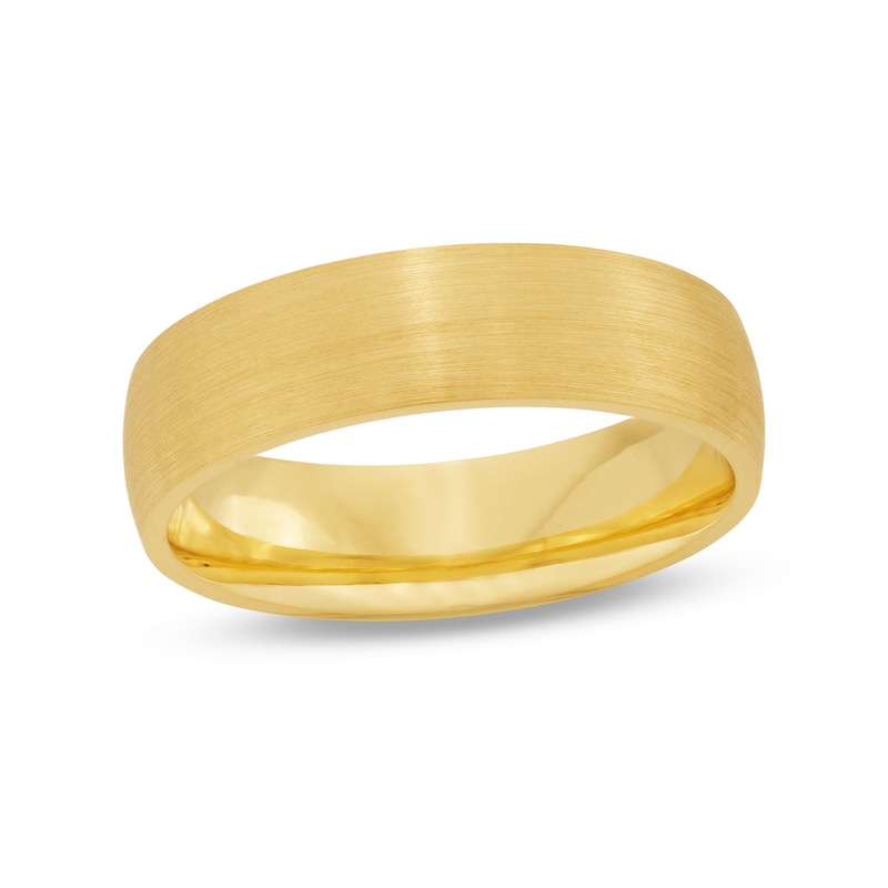 Men's 6.0mm Satin Finish Band in 18K Gold - Size 10|Peoples Jewellers