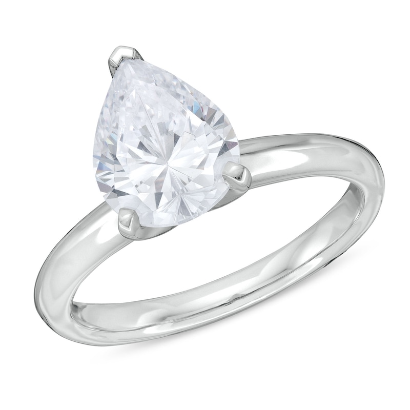 2.00 CT. Pear-Shaped Certified Lab-Created Diamond Solitaire Engagement Ring in 14K White Gold (F/VS2)|Peoples Jewellers