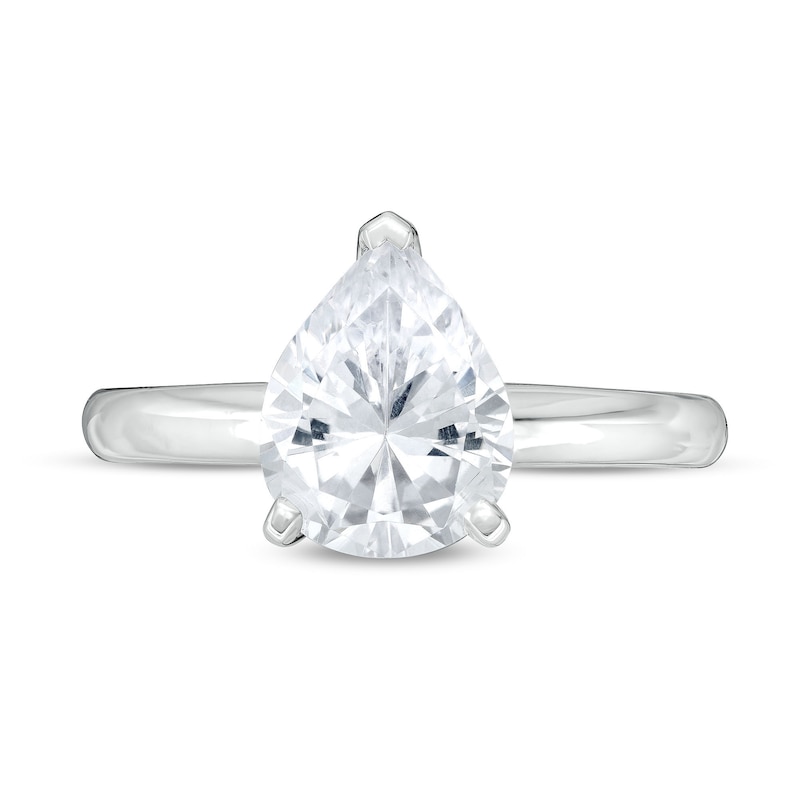 2.00 CT. Pear-Shaped Certified Lab-Created Diamond Solitaire Engagement Ring in 14K White Gold (F/VS2)|Peoples Jewellers