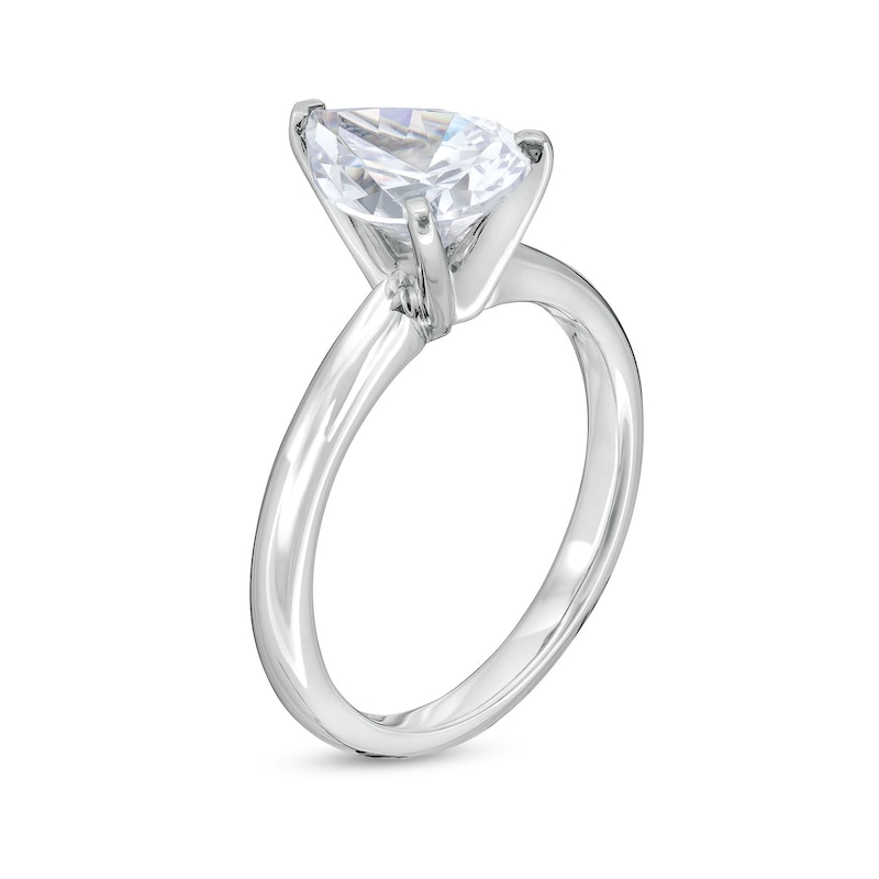 Main Image 3 of 2.00 CT. Pear-Shaped Certified Lab-Grown Diamond Solitaire Engagement Ring in 14K White Gold (F/VS2)