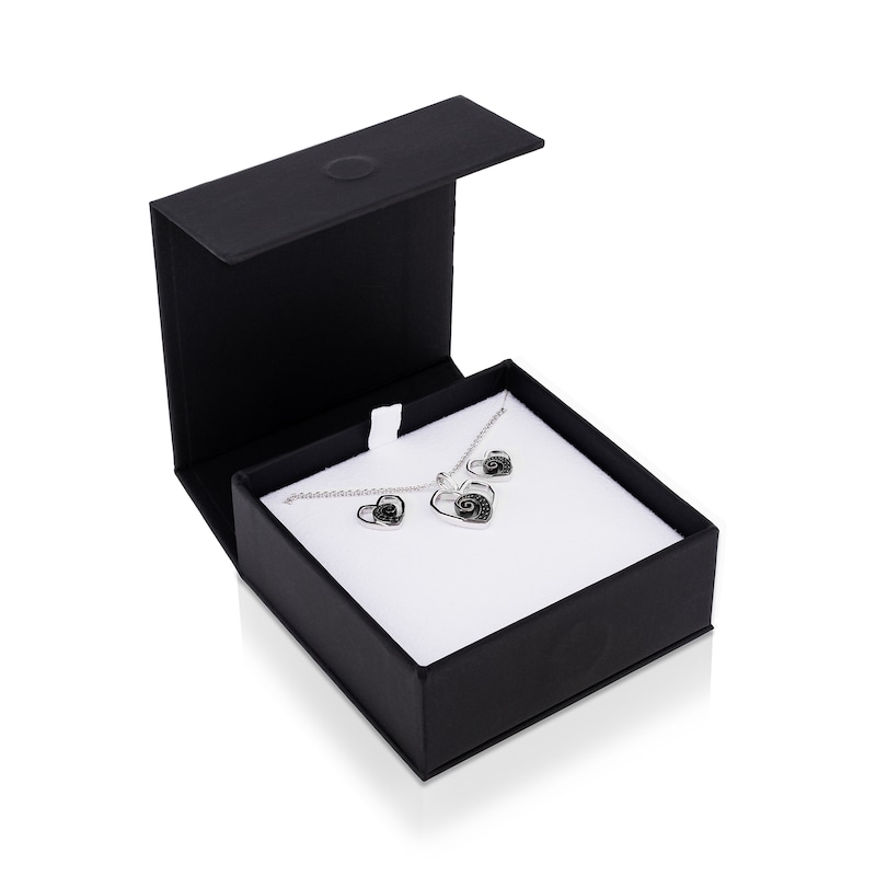 Main Image 2 of Disney Treasures The Nightmare Before Christmas Diamond Spiral Hill Pendant and Stud Earrings Set in Sterling Silver