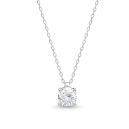 0.50 CT. Certified Lab-Grown Diamond Solitaire Pendant in 14K White Gold (I/SI2)