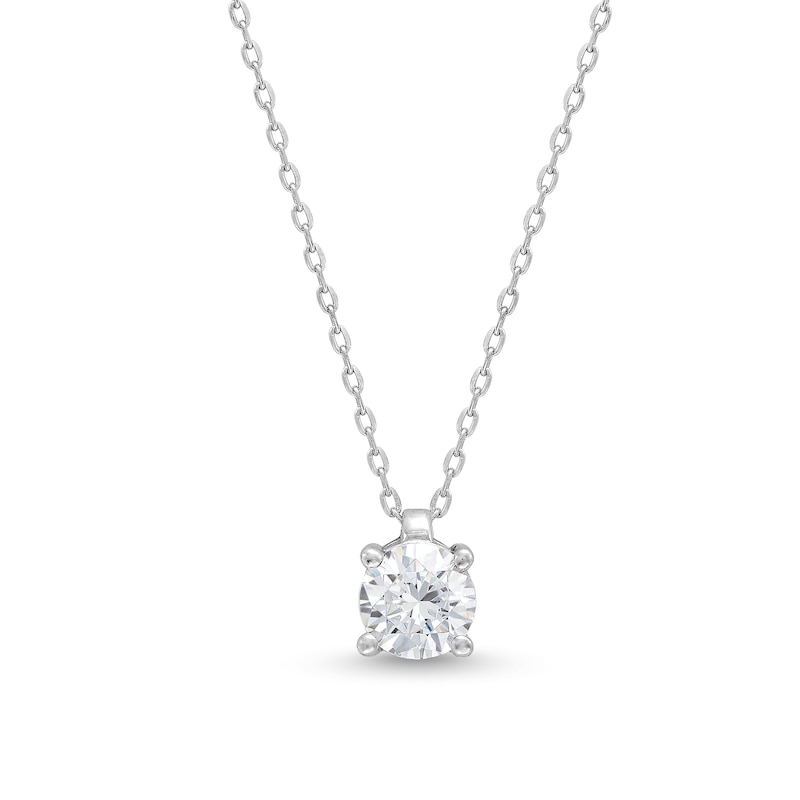 Main Image 1 of 0.50 CT. Certified Lab-Grown Diamond Solitaire Pendant in 14K White Gold (I/SI2)