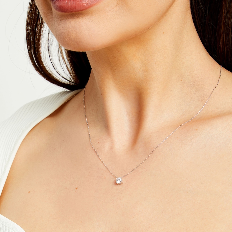 Main Image 2 of 0.50 CT. Certified Lab-Grown Diamond Solitaire Pendant in 14K White Gold (I/SI2)