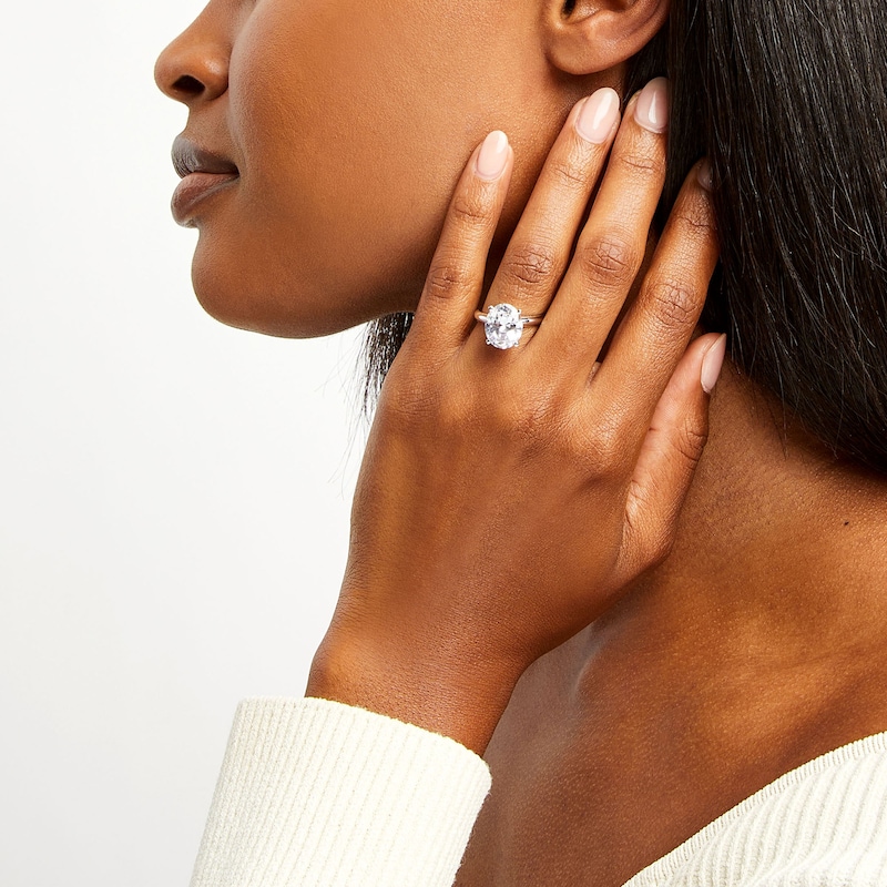 Main Image 2 of 4 CT. Oval Certified Lab-Grown Diamond Solitaire Engagement Ring in 14K White Gold (F/SI2)