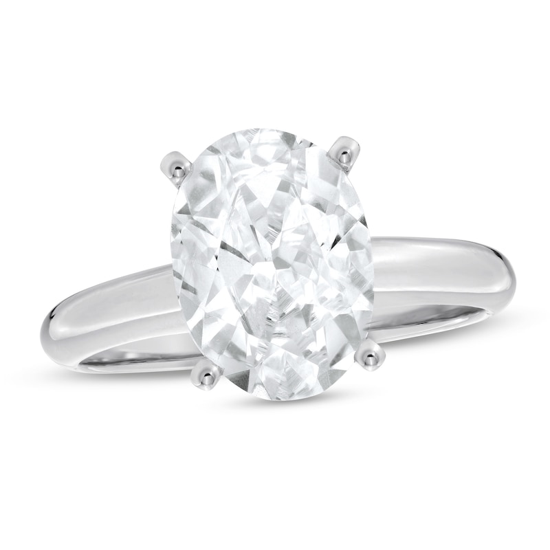 Main Image 1 of 3 CT. Oval Certified Lab-Grown Diamond Solitaire Engagement Ring in 14K White Gold (F/SI2)