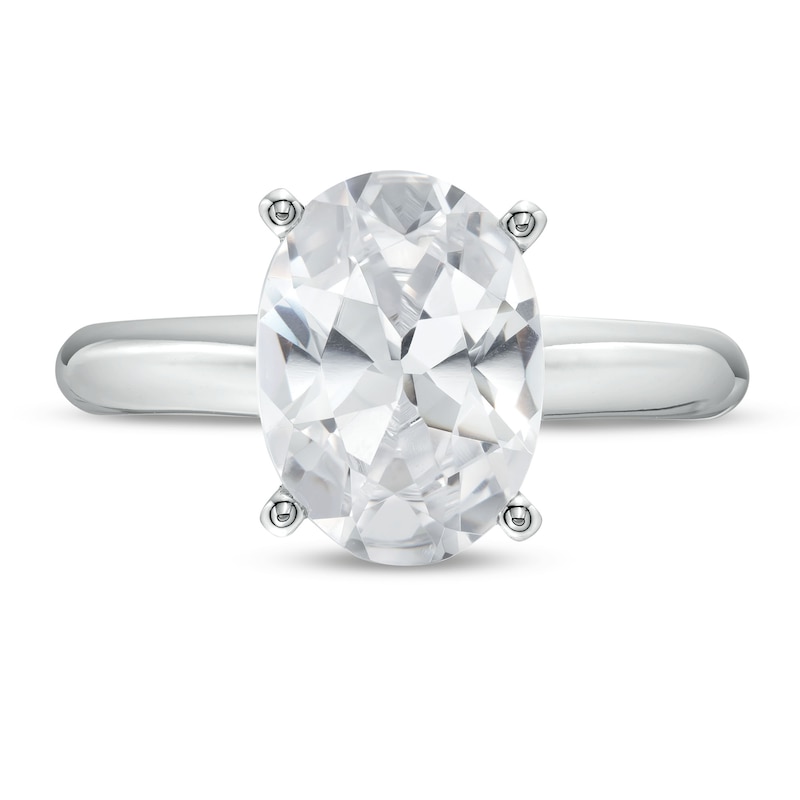 3 CT. Oval Certified Lab-Created Diamond Solitaire Engagement Ring in 14K White Gold (F/SI2)