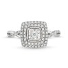 Thumbnail Image 4 of 0.25 CT. T.W. Princess-Cut Diamond Miracle Cushion Frame Vintage-Style Engagement Ring in 10K White Gold