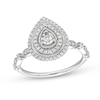 Thumbnail Image 1 of 0.25 CT. T.W. Diamond Miracle Teardrop Frame Vintage-Style Engagement Ring in 10K White Gold
