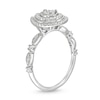 Thumbnail Image 3 of 0.25 CT. T.W. Diamond Miracle Teardrop Frame Vintage-Style Engagement Ring in 10K White Gold