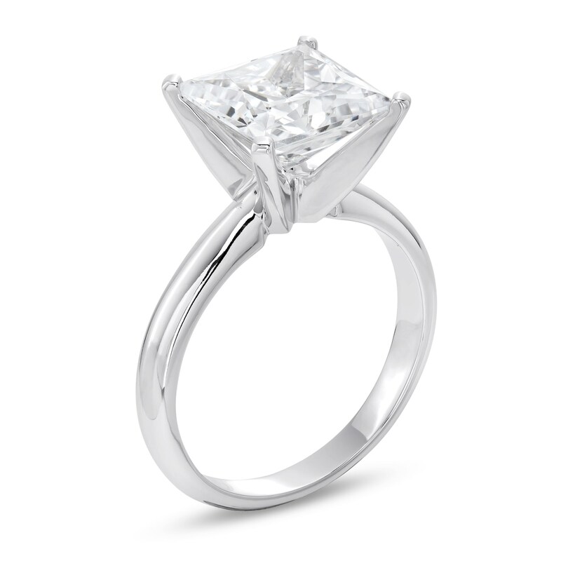 Main Image 3 of 4 CT. Certified Princess-Cut Lab-Grown Diamond Solitaire Engagement Ring in 14K White Gold (F/SI2)