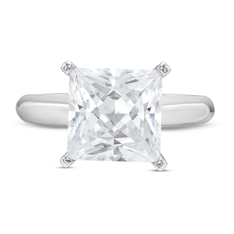 Main Image 4 of 4 CT. Certified Princess-Cut Lab-Grown Diamond Solitaire Engagement Ring in 14K White Gold (F/SI2)