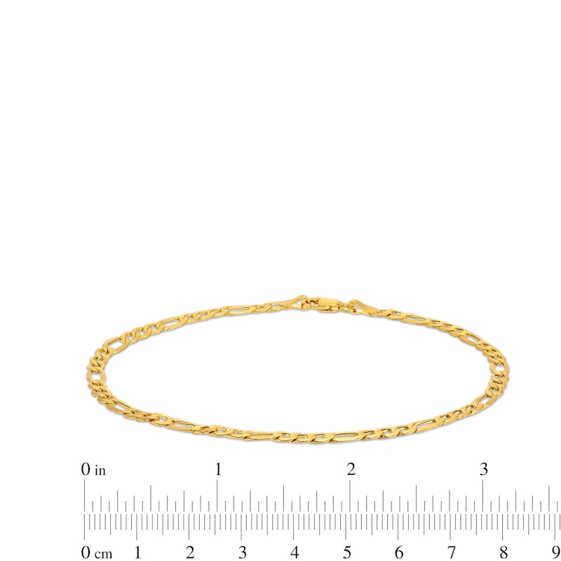 2.8mm Figaro Chain Necklace and Bracelet Set in Hollow 10K Gold