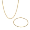 Thumbnail Image 0 of 2.8mm Curb Chain Necklace and Bracelet Set in Hollow 10K Gold
