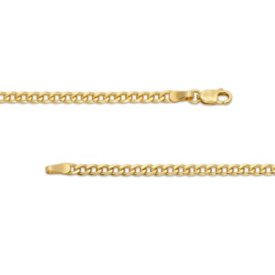 2.8mm Curb Chain Necklace and Bracelet Set in Hollow 10K Gold