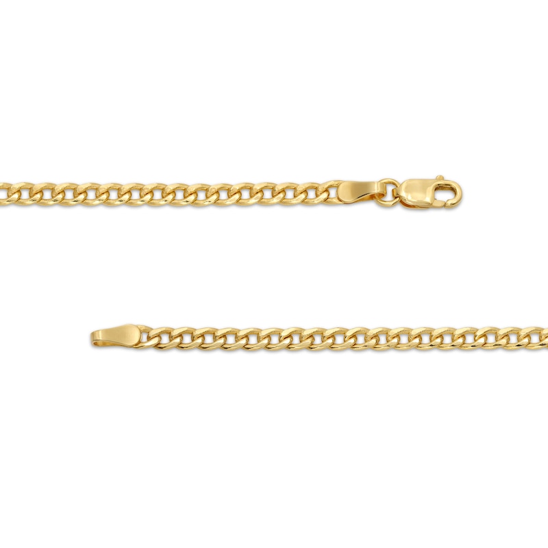 2.8mm Curb Chain Necklace and Bracelet Set in Hollow 10K Gold