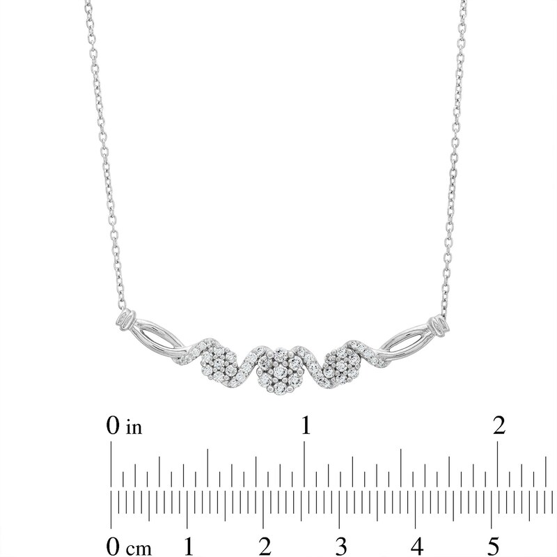 0.50 CT. T.W. Multi-Diamond Cascading Necklace in Sterling Silver - 17"