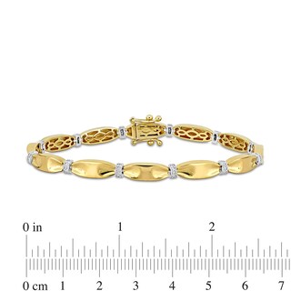 Eternally Bonded 0.24 CT. T.W. Diamond Collar Tie Bar Line Bracelet in 14K Gold - 7.25"
