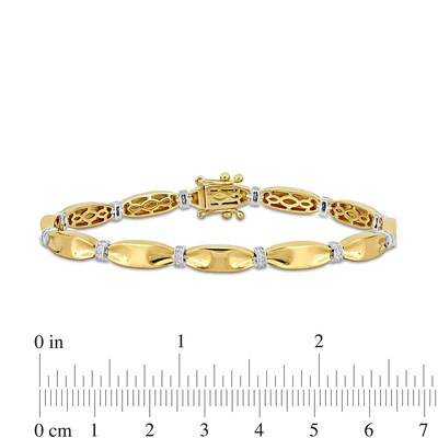 Eternally Bonded 0.24 CT. T.W. Diamond Collar Tie Bar Line Bracelet in 14K Gold - 7.25"