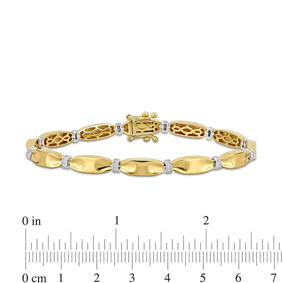 Eternally Bonded 0.24 CT. T.W. Diamond Collar Tie Bar Line Bracelet in 14K Gold - 7.25"