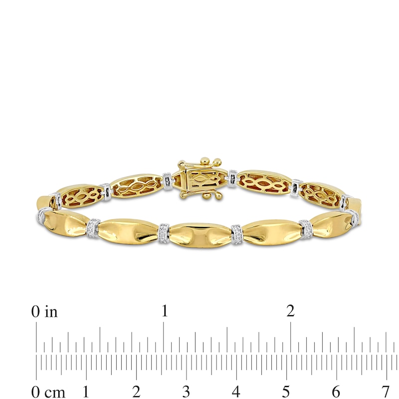 Eternally Bonded 0.24 CT. T.W. Diamond Collar Tie Bar Line Bracelet in 14K Gold - 7.25"