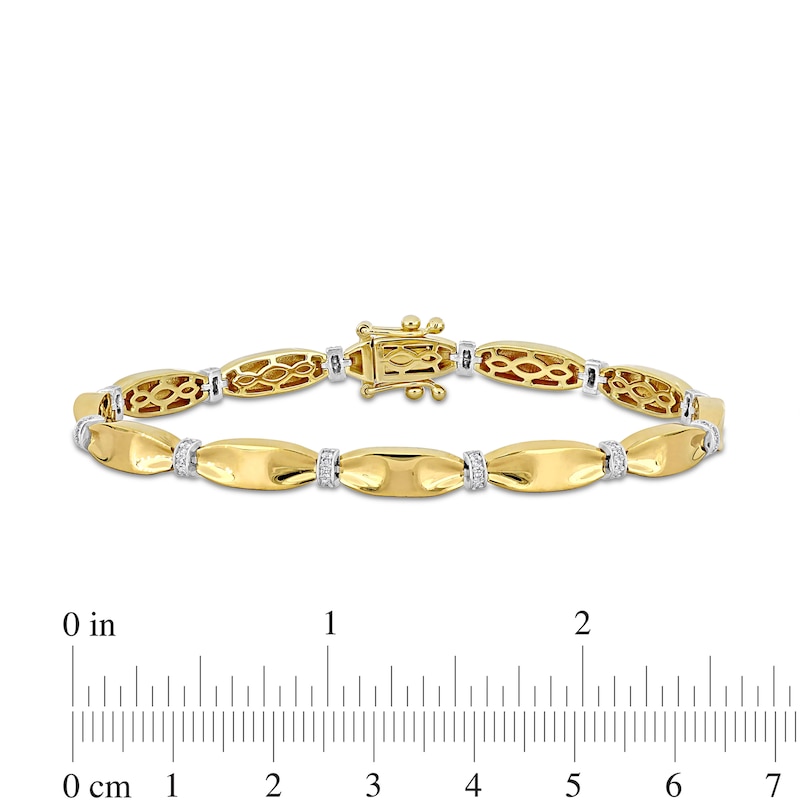 Main Image 2 of Eternally Bonded 0.24 CT. T.W. Diamond Collar Tie Bar Line Bracelet in 14K Gold - 7.25"