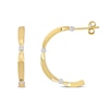 Thumbnail Image 1 of Eternally Bonded 0.12 CT. T.W. Diamond Collar Tie Half Hoop Earrings in 14K Gold