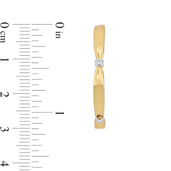 Eternally Bonded 0.12 CT. T.W. Diamond Collar Tie Half Hoop Earrings in 14K Gold