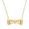 Thumbnail Image 0 of Eternally Bonded Diamond Accent Collar Bow Tie Necklace in 14K Gold