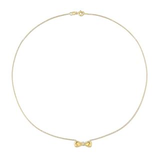Eternally Bonded Diamond Accent Collar Bow Tie Necklace in 14K Gold