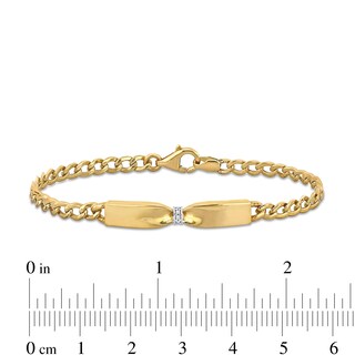 Eternally Bonded 0.04 CT. T.W. Diamond Collar Tie Bar Bracelet in 14K Gold - 7.25"