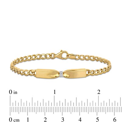 Eternally Bonded 0.04 CT. T.W. Diamond Collar Tie Bar Bracelet in 14K Gold - 7.25"