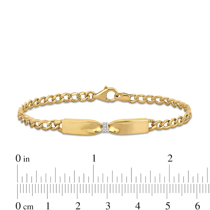 Main Image 2 of Eternally Bonded 0.04 CT. T.W. Diamond Collar Tie Bar Bracelet in 14K Gold - 7.25"